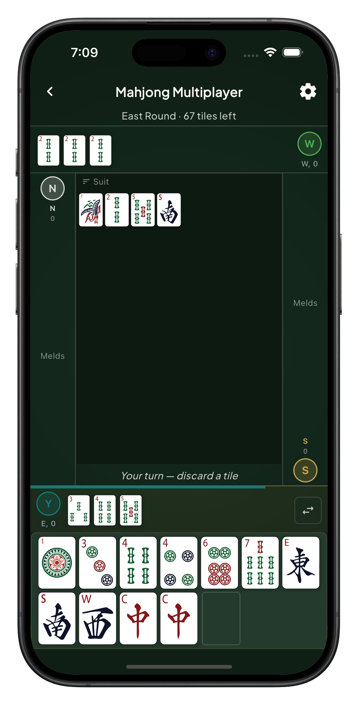 Mahjong Multiplayer running on iPhone